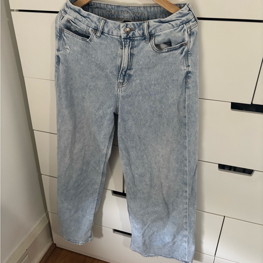 American Eagle Outfitters Blue Flare Wide Leg Jeans
